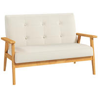SOFA, 2-Sitzer, 115cm, skandinavisch, gesteppt, beige - Multicolor, Holzwerkstoff (115/73/66.5cm) - FORIOUS