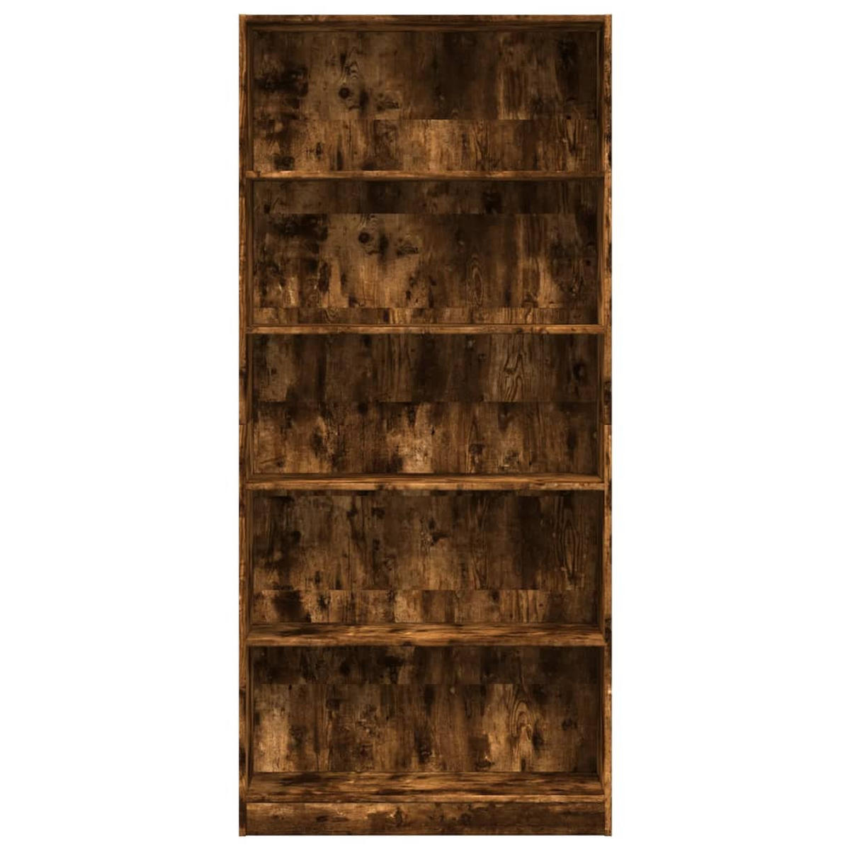 BÜCHERREGAL mit 5 Fächern 80/24/176 cm aus Holzwerkstoff Räuchereiche Dekor - Dunkelbraun, Holz (80/176/24cm) - vidaXL
