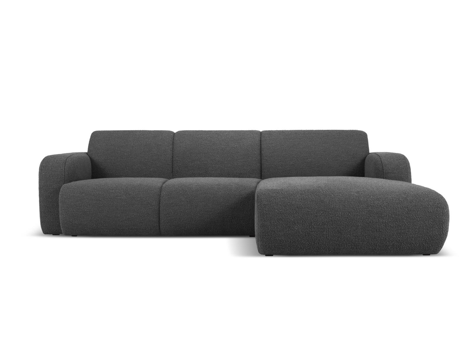ECKSOFA rechts Molino aus Boucle dunkelgrau 4 Sitzplätze - Dunkelgrau, Textil (170/250cm) - Micadoni