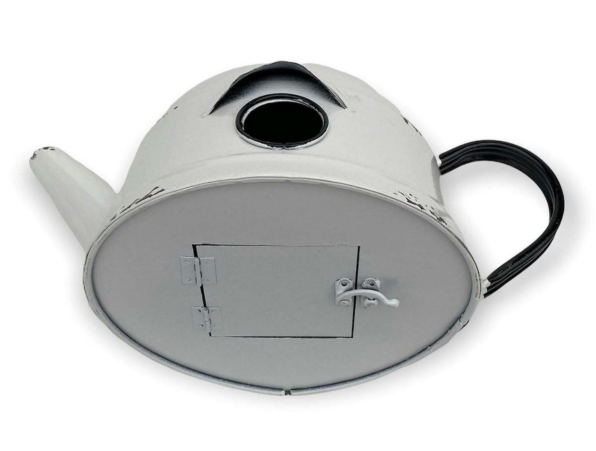 VOGELHAUS Teekessel wetterfest zum Aufhängen Metall 521862 - Weiß, Metall (34/70/21cm) - DanDiBo