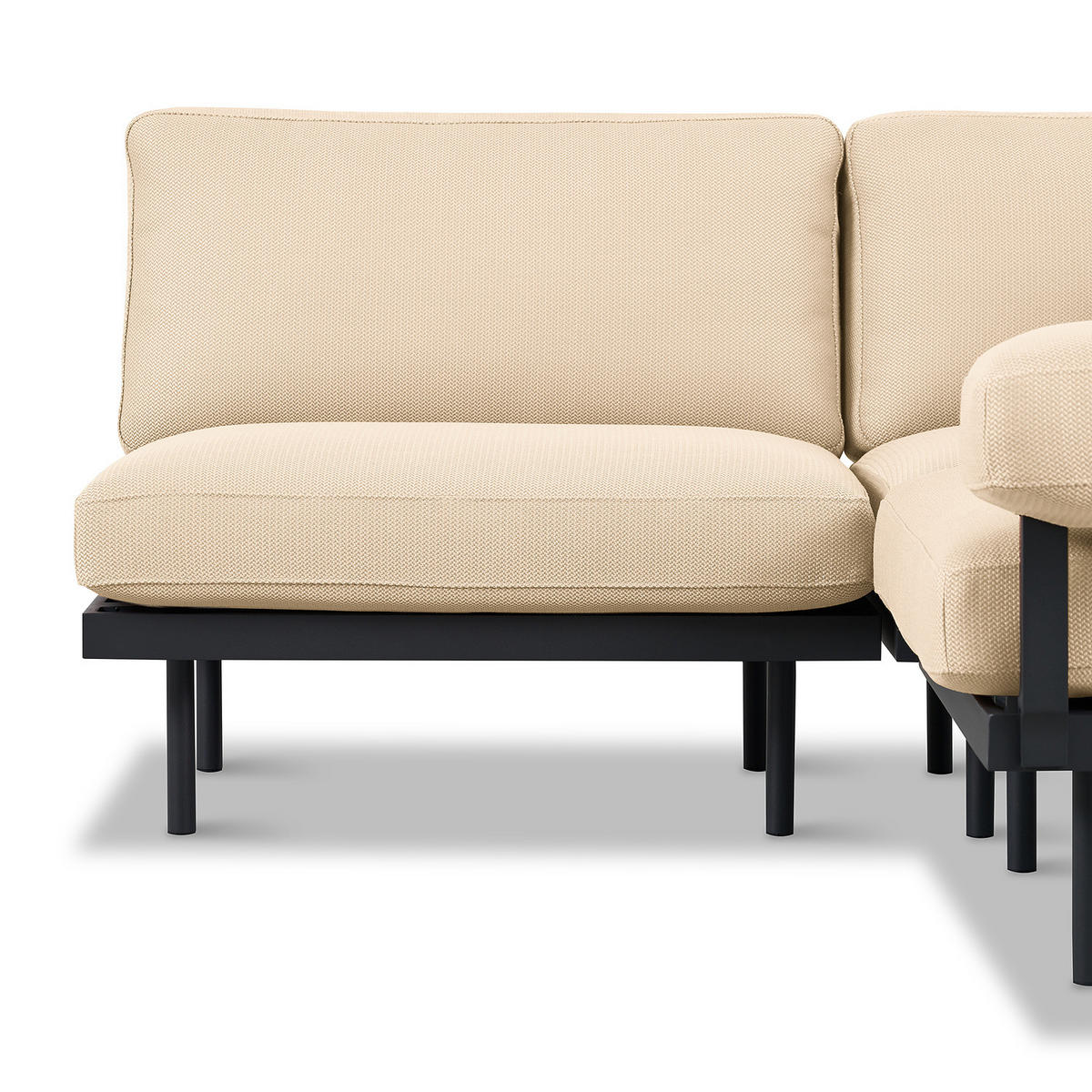 OUTDOOR-ECKSOFA - Beige, Textil/Metall (172/80/186cm) - home24