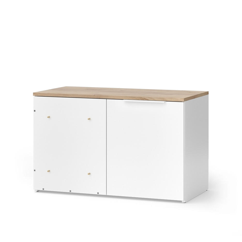 Weiß/Sonoma Eiche, Holzwerkstoff (80/50/40cm) - Vicco