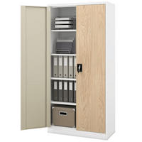 AKTENSCHRANK abschließbar KADO mit Flügeltüren 185x90x40cm Weiß-Sonoma Eiche - Weiß, Metall (90/185/40cm) - DELUKE