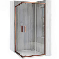 DUSCHKABINE Rea City 90x90 Brush Copper mit Duschwanne Savoy - Kupferfarben, Glas (90/90/190cm) - REA