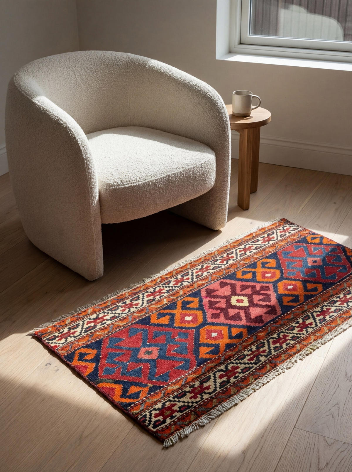 HANDWEBTEPPICH Sumak Shahsavan Blau 53/106 cm Schurwolle - Blau, Textil (106/53cm) - Looma