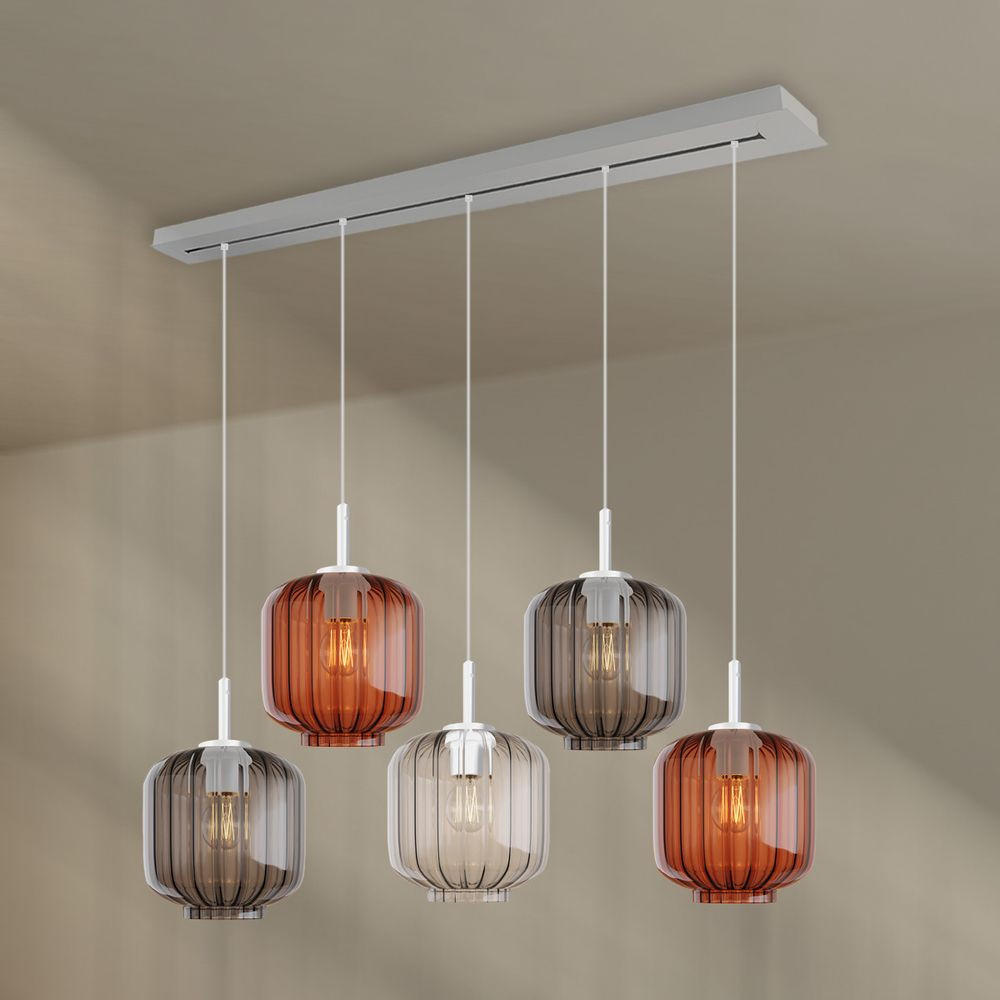 Thumbnail - s.luce Hängeleuchte, Mehrfarbig, Weiß, Glas, Zylindrisch, 20x20x20 cm, Lampen & Leuchten, Innenbeleuchtung, Hängelampen,...