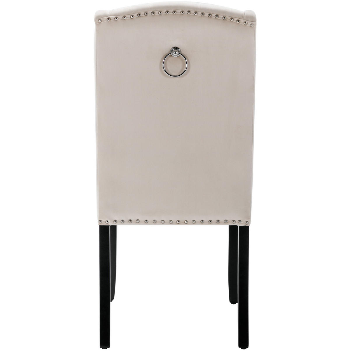 ESSZIMMERSTUHL 6er-Set Samt Beige mit Eichenbeinen - Beige, Metall (45/100/61.1cm) - Meubliv