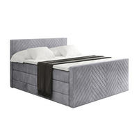 BOXSPRINGBETT mit Matratze und Lattenrost - VEXA-Z KING-180x200 - Grau Monolith - Grau, Holzwerkstoff (180/200cm) - ALTDECOR