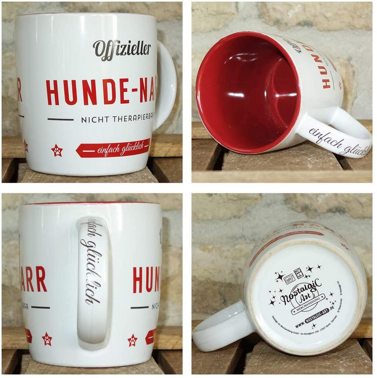 KAFFEETASSE 330 ml PfotenSchild Hunde-Narr - Multicolor, Keramik (0.33L) - Nostalgic-Art