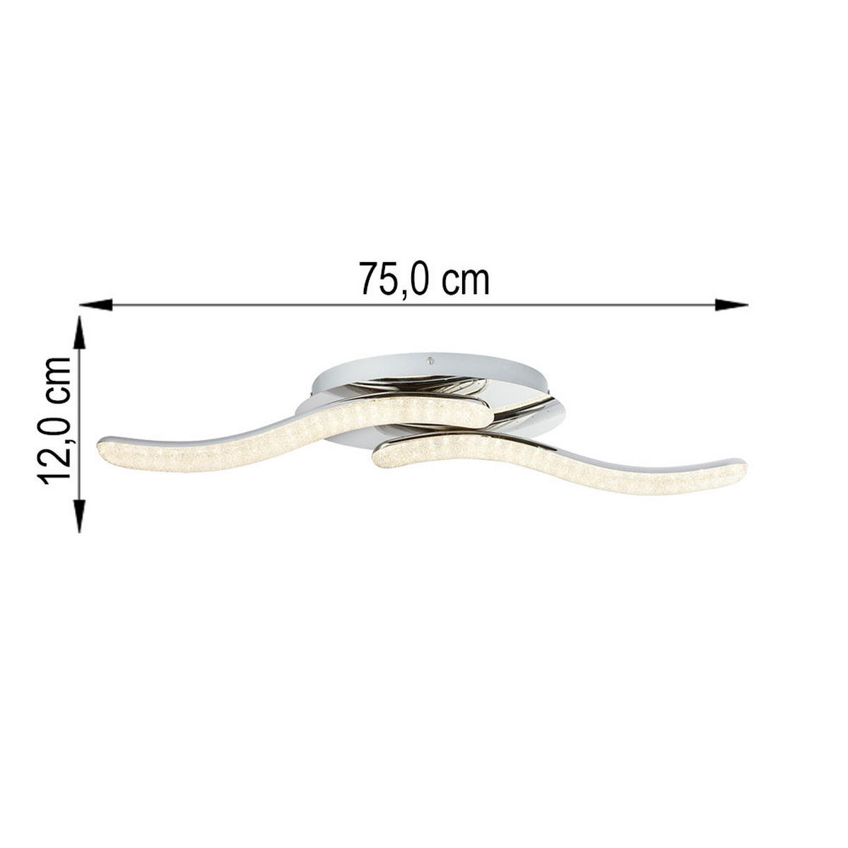 LED DECKENLEUCHTE Nabro Silber Chrom Kristalle - Silberfarben, Metall (75/20/12cm) - Globo Lighting