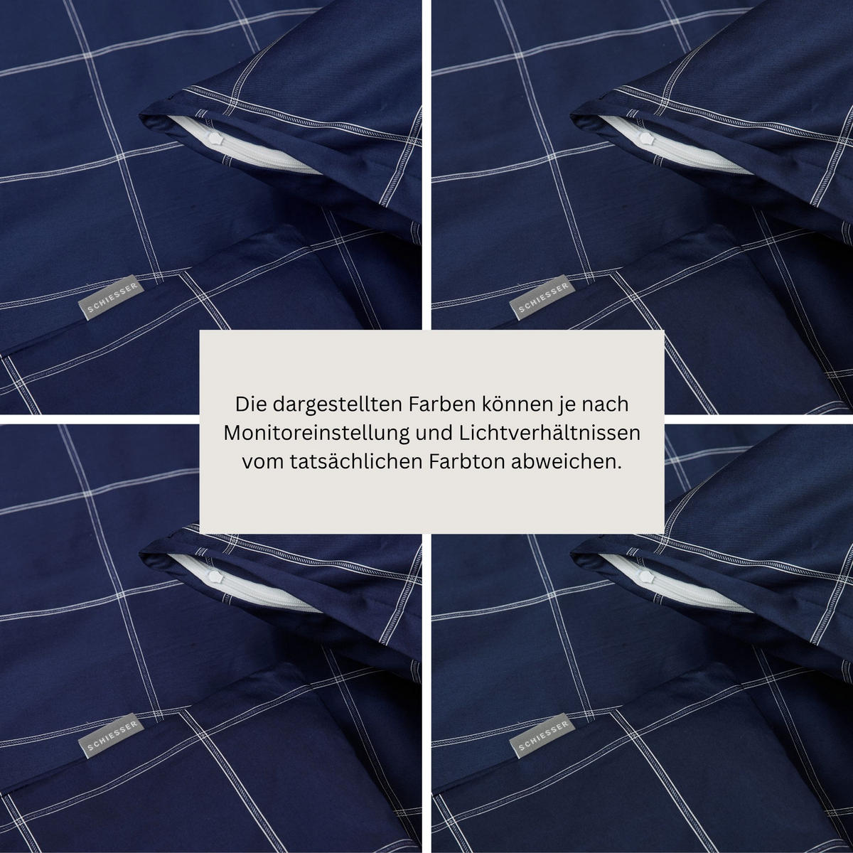 BETTWÄSCHESET Josh - Baumwollsatin - 2-teilig - 135 x 200 cm - Dunkelblau - Dunkelblau, Textil (135/200cm) - SCHIESSER