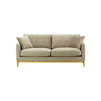 DREISITZER-SOFA Linara-Velluto 3 - Beige, Holz/Textil (201/91/95cm)