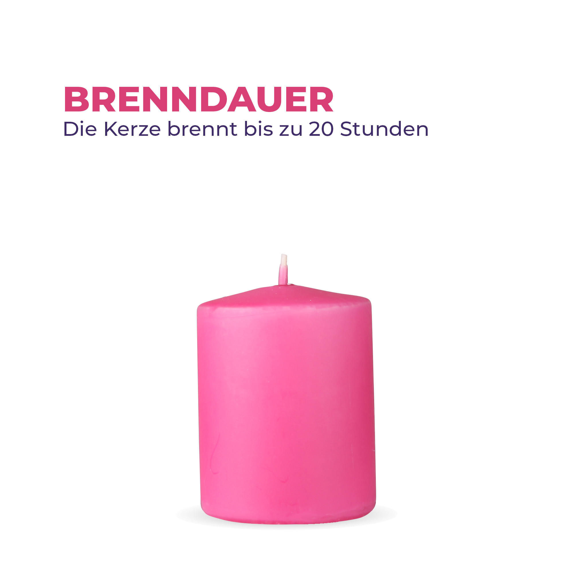 STUMPENKERZEN 4er Pack "Rosa", Größe Ø7cm x Höhe: 8 cm - Rosa, Naturmaterialien (7/8cm) - Bestlivings