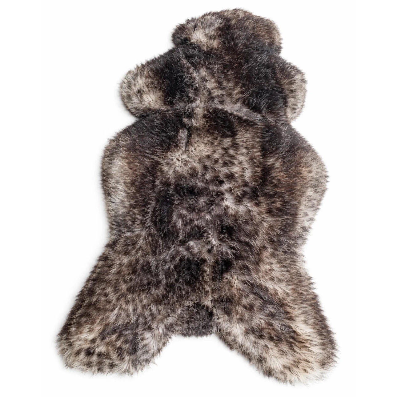 SCHAFFELL Premium Lammfell Natur ungeschoren weiche Wolle Schwarz geflammt ca. 135 cm - Schwarz Hochglanz, Fell (75/135cm) - Provellus