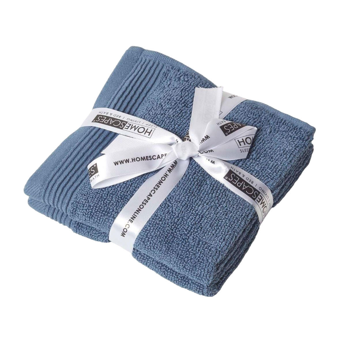 SEIFTUCH Excellence 2er-Set denimblau 30/30 cm - Blau, Textil (30/30cm) - Homescapes