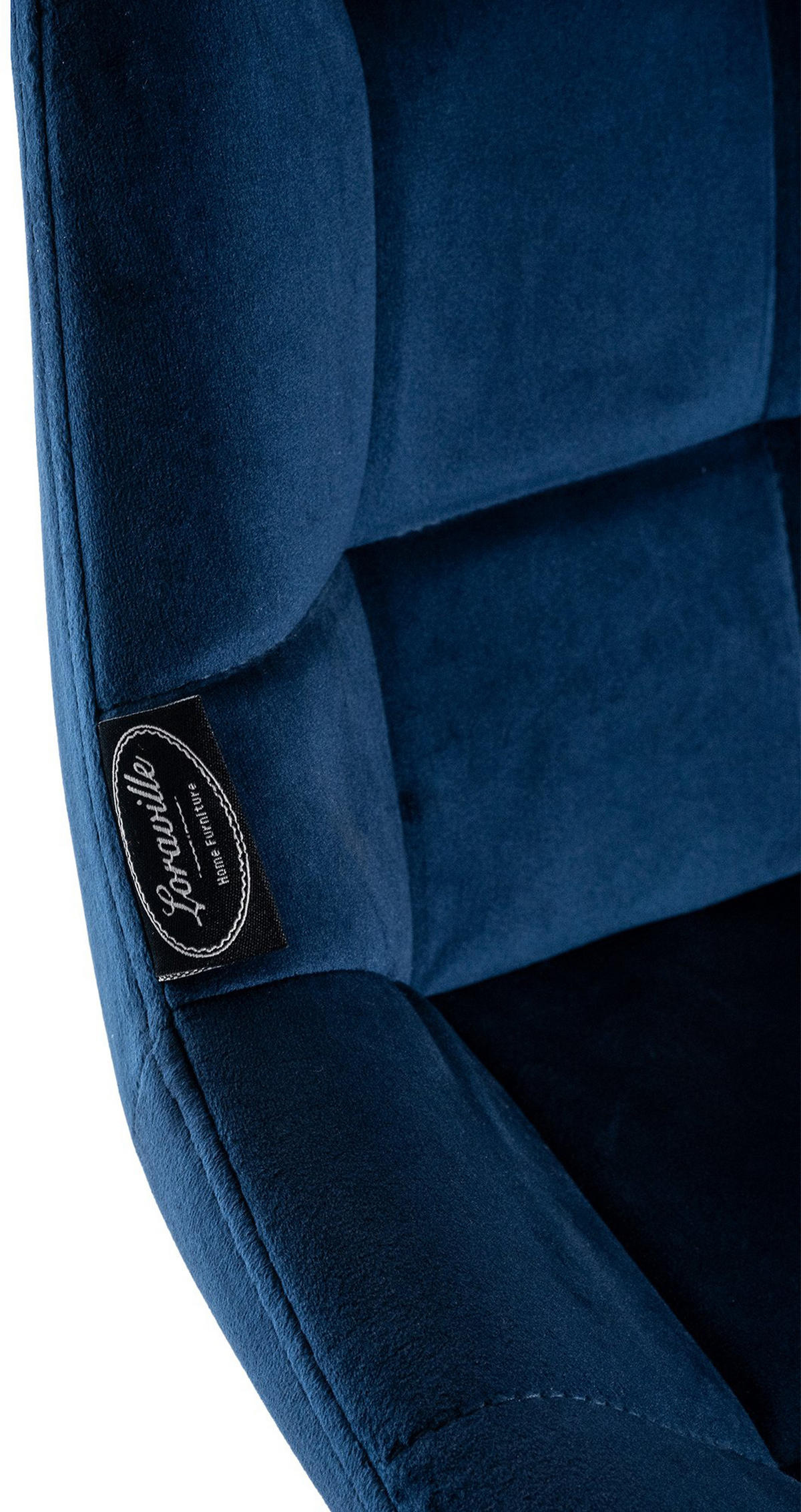 BARHOCKER Welton Samt blau - Blau/Schwarz, Textil/Metall (49/104/56cm) - TPFLiving