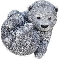 STEINFIGUR großer Bär Bärchen Panda, Frostfest, massiver Steinguss - Grau, Stein (22/22/20cm) - stoneandstyle