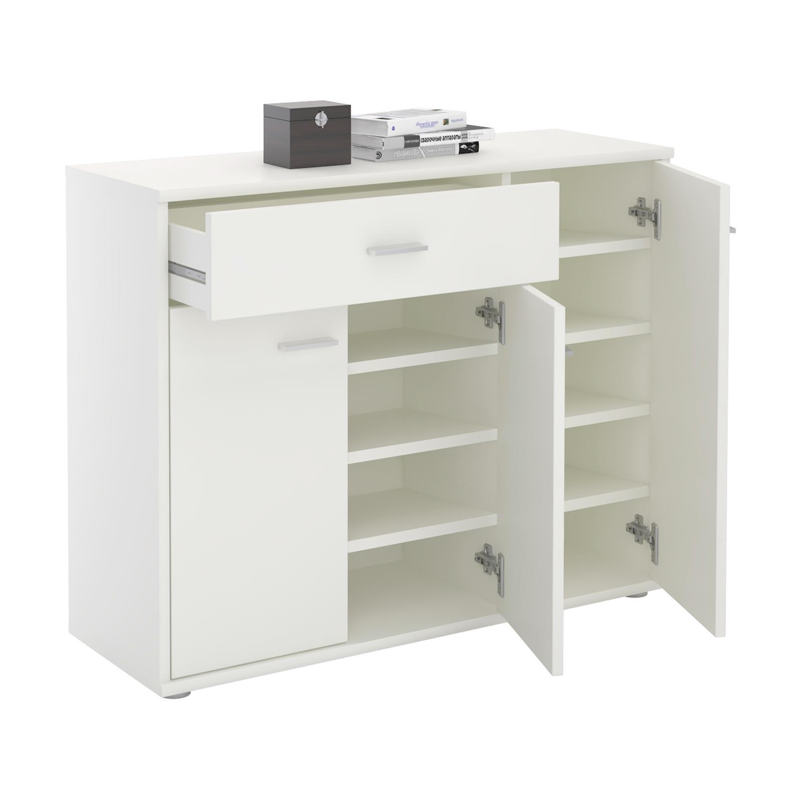 CARO-Möbel Schuhschrank Weiß 88x70x35 cm