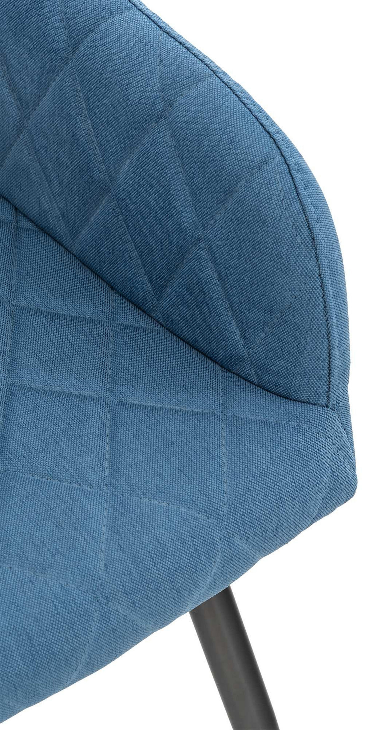ARMLEHNENSTUHL 2er Set Stoff blau - Blau/Schwarz, Textil/Metall (47/84/44cm) - CLP