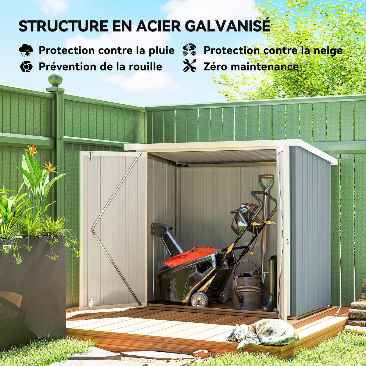 GARTENHAUS Grau 1 Stück - Grau, Kunststoff/Metall (86/134/147cm) - GiPP