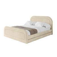 POLSTERBETT mit Bettkasten, Fußteil und Lattenrost, Boxbett mit Matratze H3/H4 - LERIS-Z 160x200 Beige - Ecru, Holzwerkstoff/Textil (160/200cm) - ALTDECOR