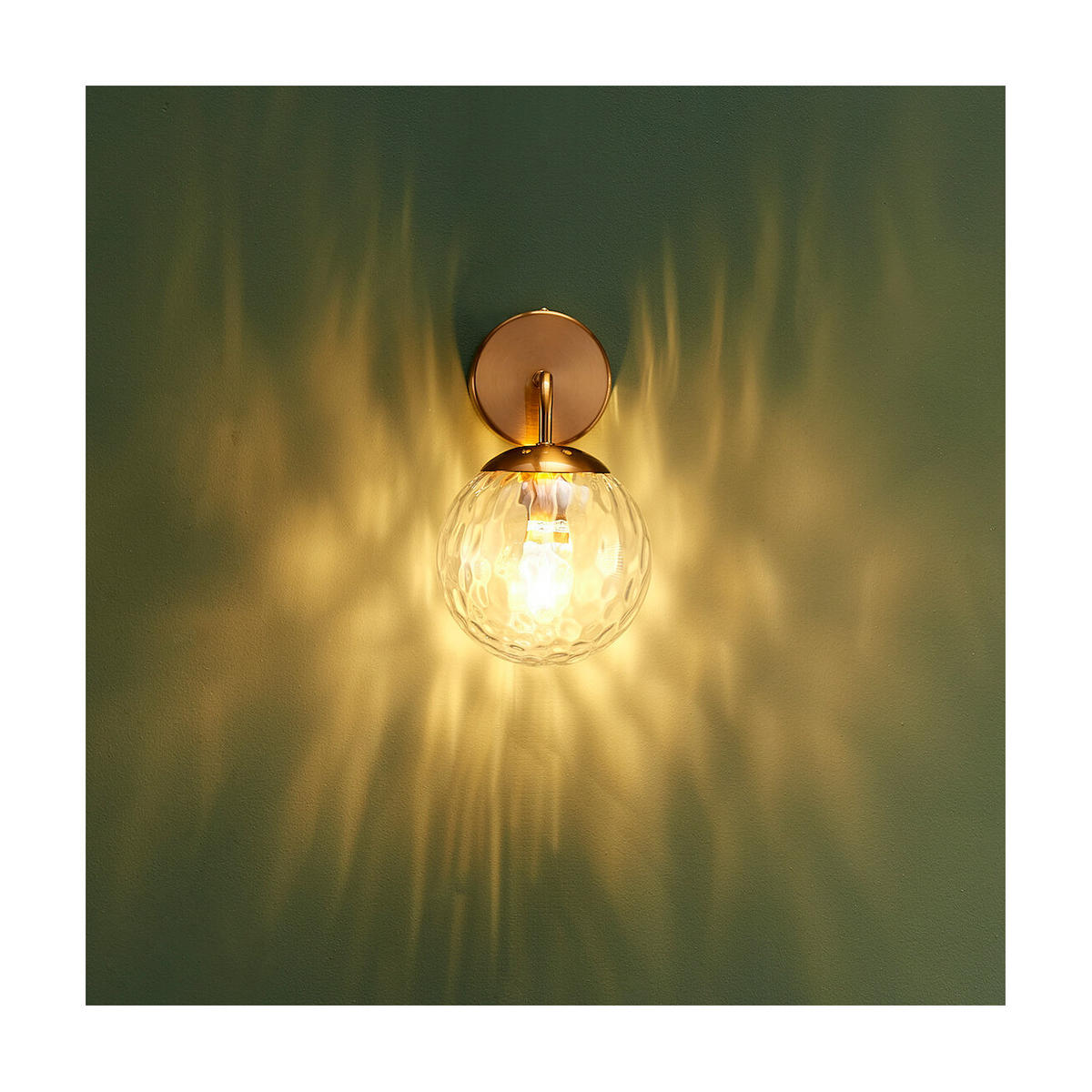 WANDLEUCHTE Winoa, Gold / Messing, 25cm - Goldfarben, Glas (15/25/18cm) - KOSILUM