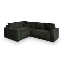 ROHOVÁ SEDAČKA ERONIS černá - šedá/černá, dřevo/textil (265/194cm) - MASSENO