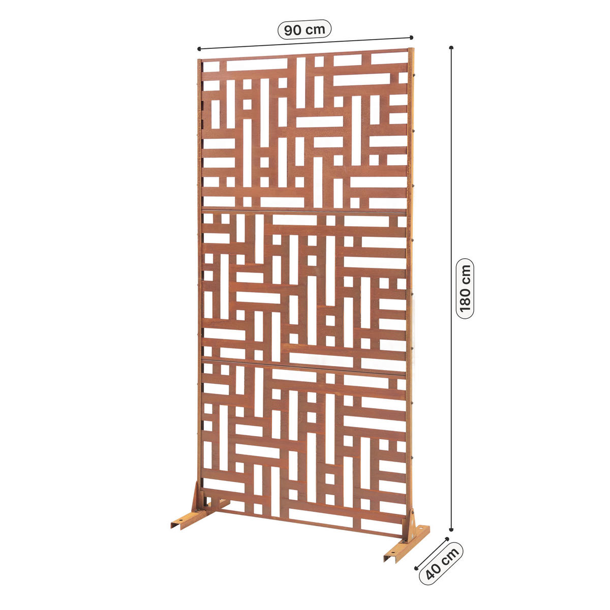 TRENNWAND Bernalda - Rostfarben, Metall (90/180cm) - casa.pro