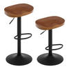 BARHOCKER 2er Set mit Sattelsitz, aus Massivholz, Braun - Schwarz/Braun, Holz/Metall (41.5/60/31.5cm) - Woltu