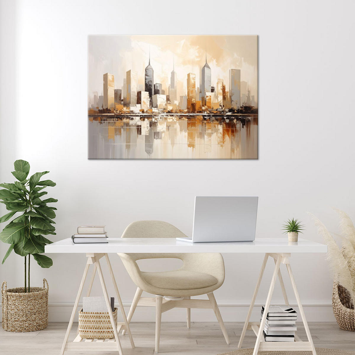 LEINWANDBILD Städte & Architektur 60x40cm - Beige, Textil (60/40cm) - Feeby