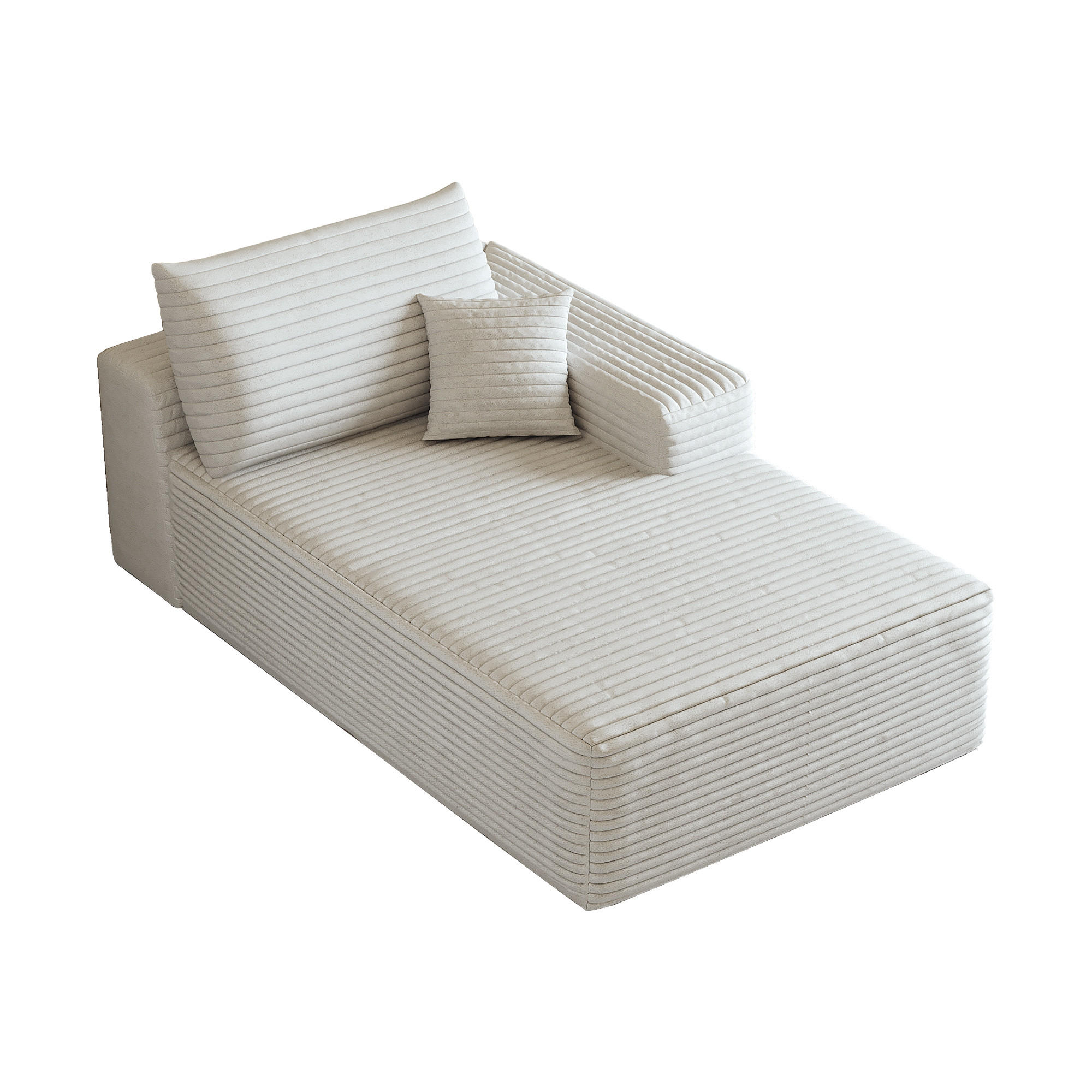 RÉCAMIERE DE-34752 rechte Chaiselongue Weiß - Weiß, Textil (95/83/175cm) - ComfortXL