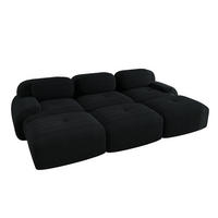 ECKSOFA 298/178/70 cm schwarz aus Cord modular und rahmenlos - Schwarz, Textil (178/298cm) - OKWISH