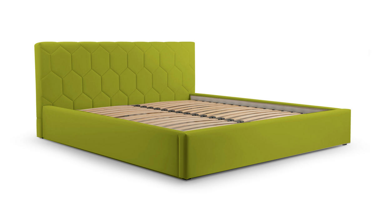 POLSTERBETT Bett 02 - 140x200 - Green - Grün, Holz/Textil (140/200cm) - Möblo