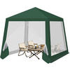 PAVILLON 3x3 m, Gartenpavillon mit Seitenwänden Moskitonetz - Grün, Metall (300/250/300cm) - Woltu