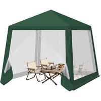 PAVILLON 3x3 m, Gartenpavillon mit Seitenwänden Moskitonetz - Grün, Metall (300/250/300cm) - Woltu