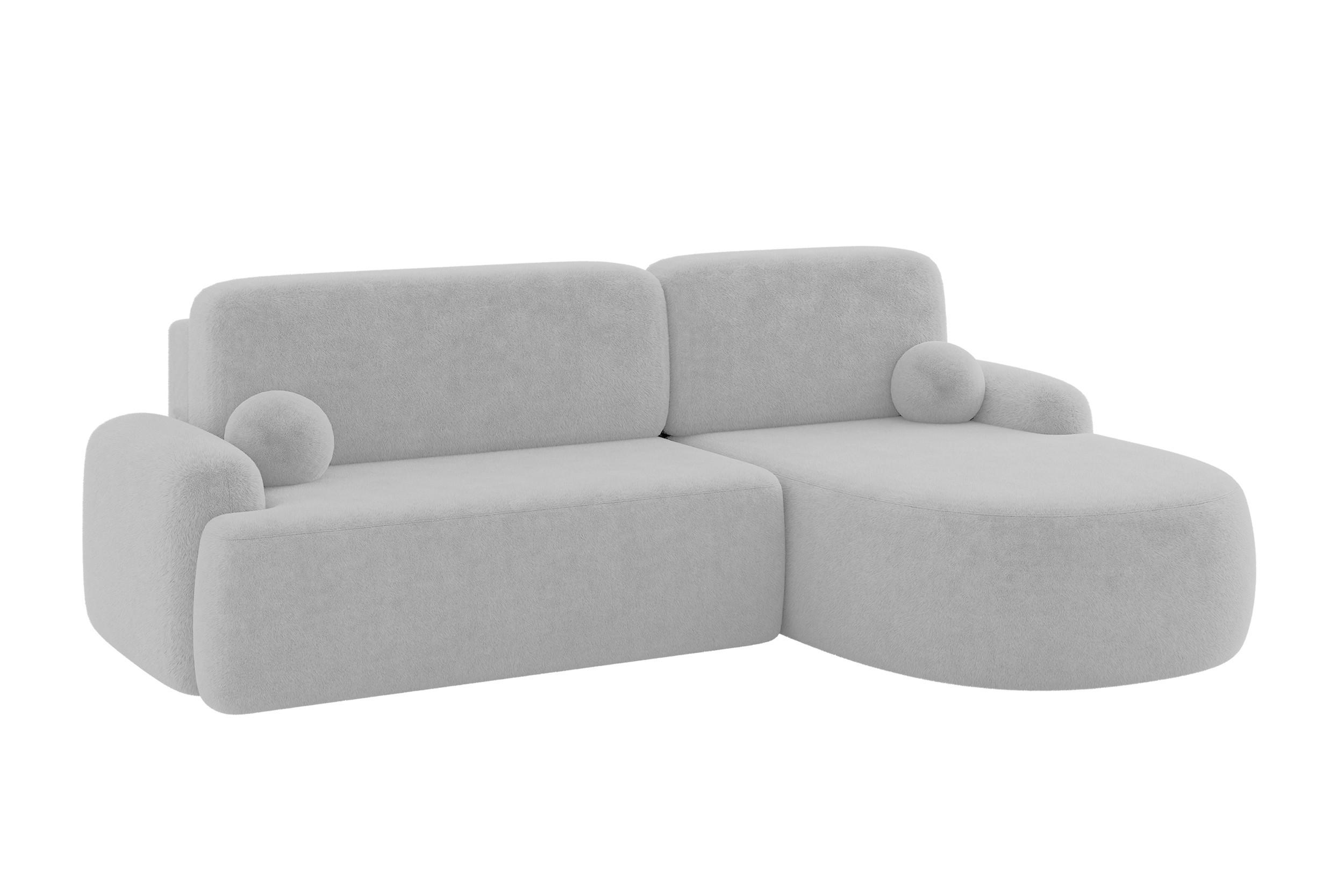 ECKSOFA mit Schlaffunktion und Bettkasten LIRA-L - 264x172x89 Hellgrau - Hellgrau, Holzwerkstoff/Textil (172/264cm) - ALTDECOR