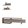 TV-MÖBEL mit 2 Türen und 2 Wandregalen L180 cm - Gara - Taupe, Holzwerkstoff (32/42/180cm) - Calicosy