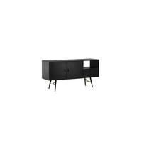 SIDEBOARD GOLD Schwarz 160x46x80 cm - Schwarz, Holzwerkstoff (160/80/46cm) - FURNLUX