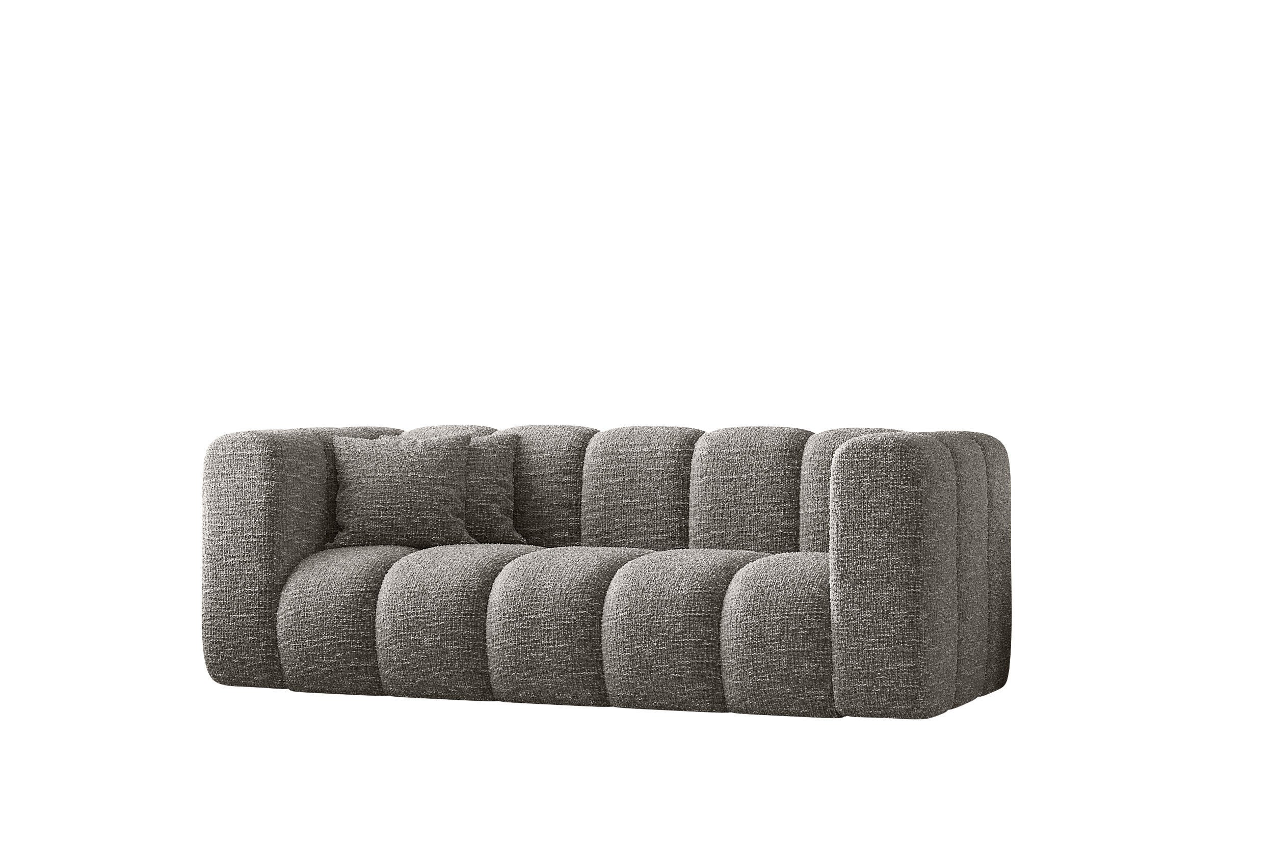 COUCH Sofa, Zweisitzer-Sofa Grand Modular Stoff Haga Grau - Grau, Holz (197/70/91cm) - Kaiser Möbel