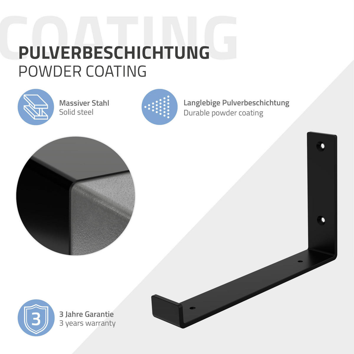 REGALHALTERUNG - Schwarz, Metall (14.5/4/26cm) - ML-DESIGN
