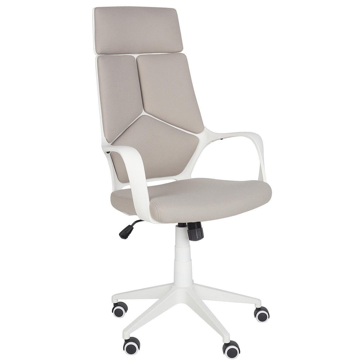 BÜROSTUHL Taupe Delight - Beige/Weiß, Textil (64/116/64cm) - Beliani