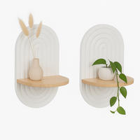 2XWANDREGAL - Weiß, Holz/Holzwerkstoff (20/33/15cm) - Relaxdays