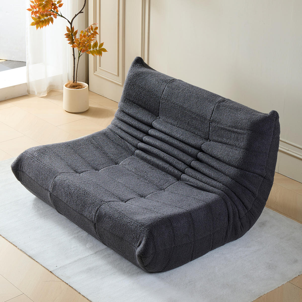 LIEGESESSEL 149/120/82 cm Schwarz Ergonomische Unterstützung für Schlafzimmer Wohnzimmer - Schwarz, Textil (120/82/149cm) - OKWISH