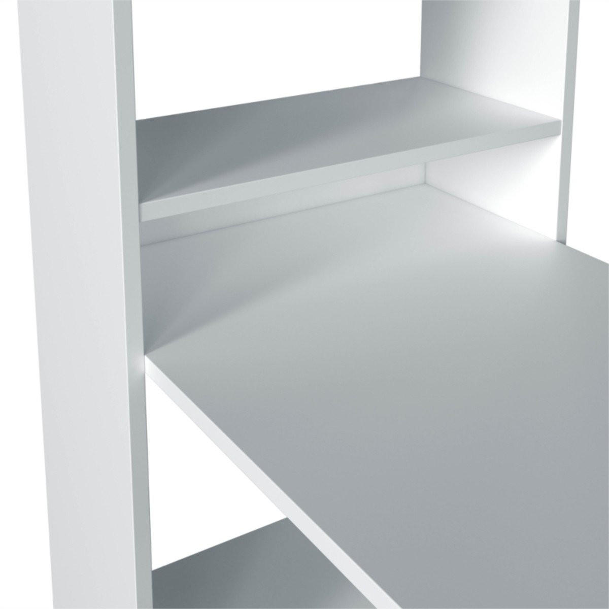 SCHREIBTISCH mit Regal - L120 cm - Weiß, Holzwerkstoff (120/53/144cm) - Calicosy