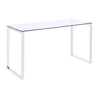 SCHREIBTISCH - Glas & Metall - FREYA - Transparent, Metall (140/60/75cm) - Vente-Unique