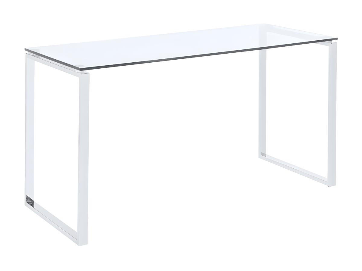 SCHREIBTISCH - Glas & Metall - FREYA - Transparent, Metall (140/60/75cm) - Vente-Unique