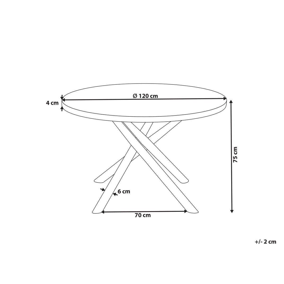 ESSTISCH 120/120 cm Dunkler Holzfarbton/Grau Lorenzo - Dunkelbraun/Grau, Holzwerkstoff (120/120/75cm) - Beliani