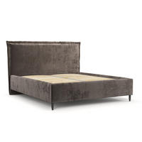 POLSTERBETT Cape Cod Braun 160/200 cm im Chenille-Stoff - Schwarz/Naturfarben, Holz/Holzwerkstoff (160/200cm) - Maison de Reve
