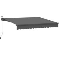 KLEMMMARKISE mit Handkurbel Solar-Lichte Gelenkarmmarkise Markise Sonnenschutz UV 50+ 400 cm breit Grau - Grau, Metall (395/150/300cm)