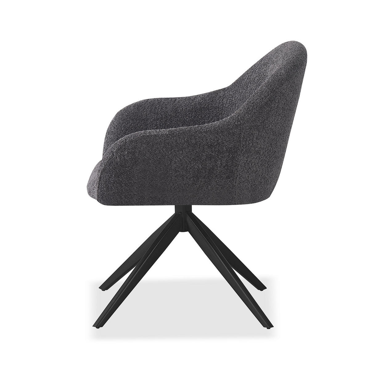 SESSEL LENA Anthrazit - Anthrazit, Leder/Textil (65/80/64cm) - B&D Home